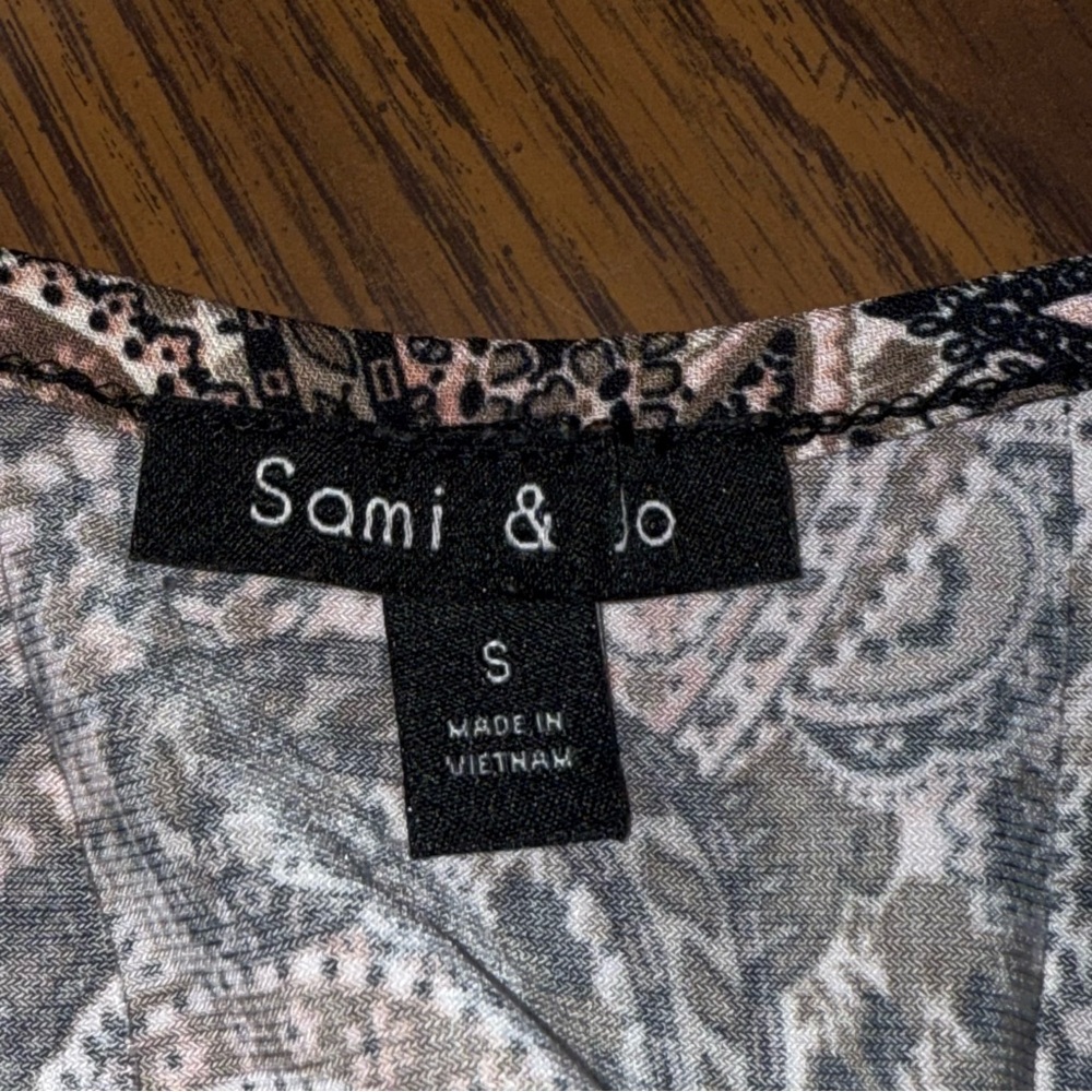 Sami & Jo Paisley Fit Flare Midi Dress Small Short Sleeve Boho Chic - Picture 5 of 7